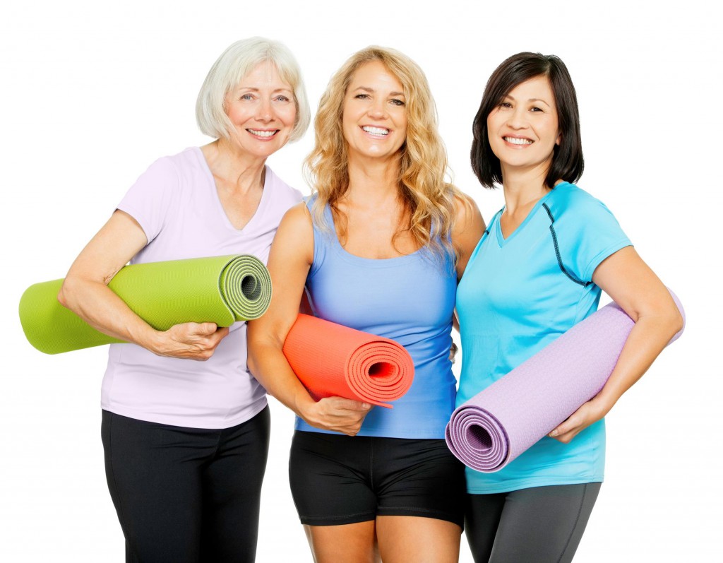 3 Women with Yoga Mats