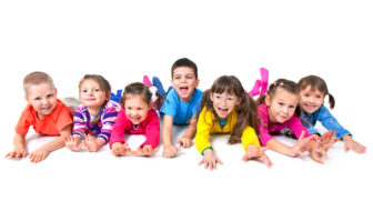 Children at child care facility