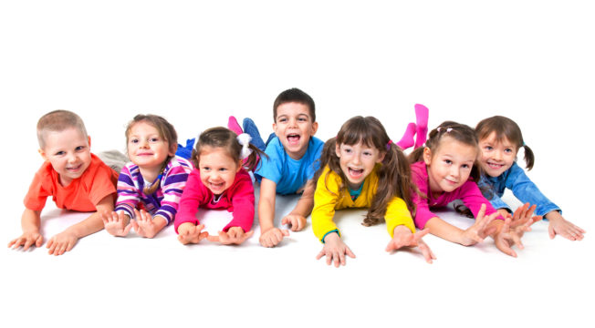 Children at child care facility
